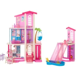 Barbie Dreamhouse med 2 hus, bassenger og sklie