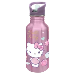 HELLO KITTY Aluminiumsflaske med Sugerør 545 ml
