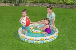 3-i-1 sett med basseng, bading sring & strandboll Ø122 cm