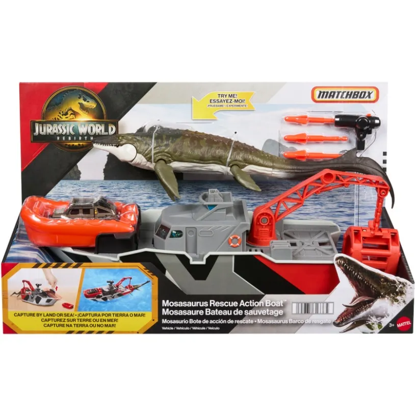 Jurassic World Rebirth Mosasaurus Rescue Boat