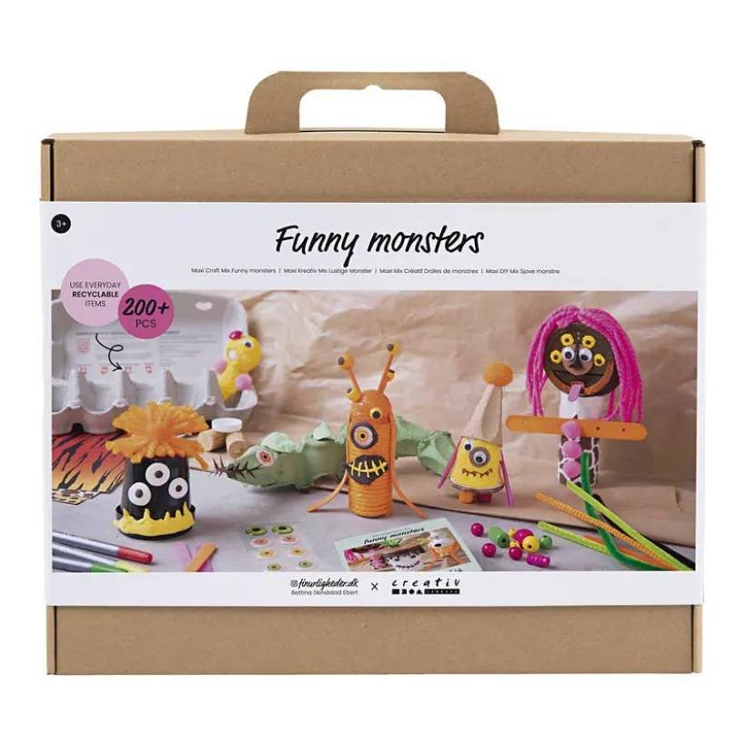 Maxi DIY Mikse Morsomme monstre, forskjellige farger, 1-pakning