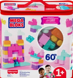 Mega Block Big Building Bag (60 klosser) - Pink