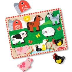 Melissa & Doug trebrettet puslespill bondgård