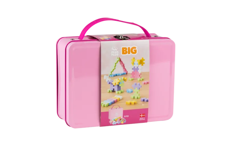 Plus-Plus BIG 3D Byggesett 70 deler i metallboks (Pastell)