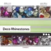 Rhinestones i eske, blå, rosa, sølv, runde, stjerner, hjerter
