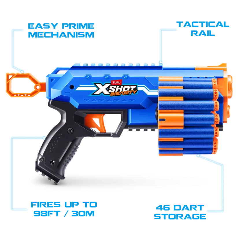XSHOT Insanity Manic Blaster med 24 piler